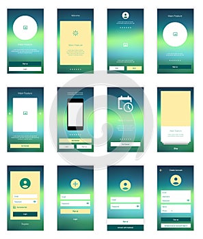 Mobile Screens User Interface Kit. Modern user