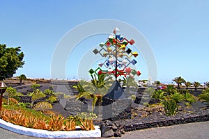 Mobile sculpture in front of the Manrique foundation in Lanzarote
