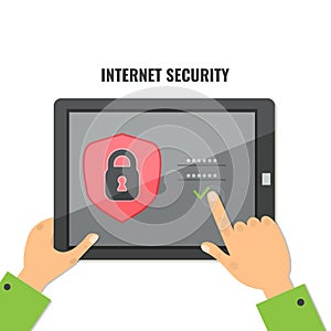 Mobile security, data protection concept.