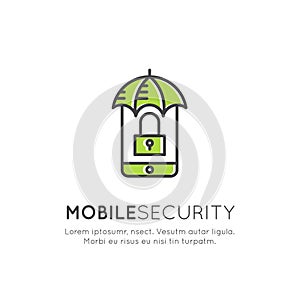 Mobile Security, Secure Access to a Device using code, finger print scan, touch ID, Password