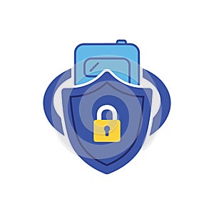 Mobile Security Shield with Padlock