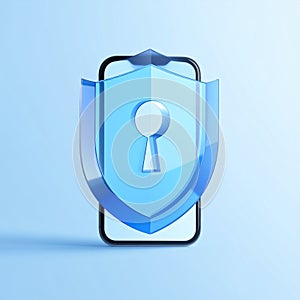 Mobile Security Shield Protecting Smartphone Data