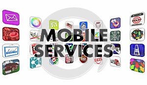 Mobile Services Apps Software Program Tiles
