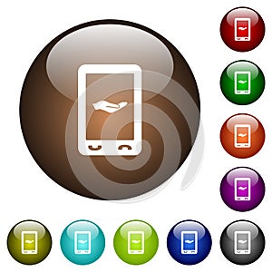 Mobile services color glass buttons