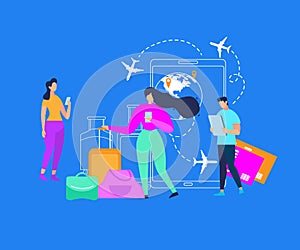 Mobile Services for Traveling People Flat Vector