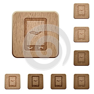 Mobile services wooden buttons