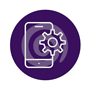Mobile setting Isolated Vector icon which can easily modify or edit