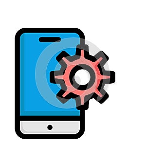 Mobile setting Isolated Vector icon which can easily modify or edit