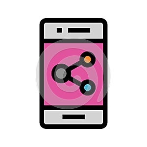 Mobile share color line icon