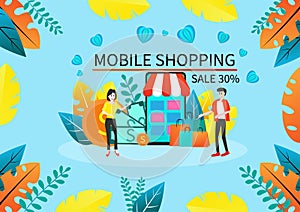 Mobile Shopping, Business E-commerce Online.