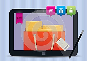 Mobile Shopping concept illustration