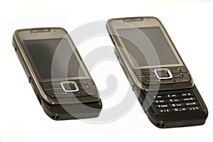 Mobile slide phone isolated