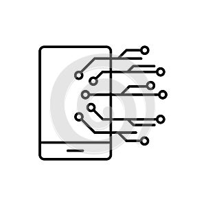 Mobile, smart icon - Vector. Artificial intelligence