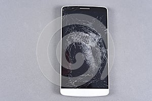 Mobile Smart Phone with cracked screen maintenance