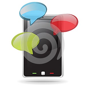 Mobile smart phone with dialog boxes