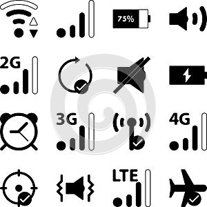 Mobile Smart Phone Settings Vector Icon Collection