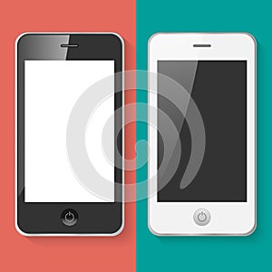Mobile Smart Phones Vector Illustration on a colorful background