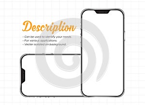 Mobile smartphone realistic banner isolated on background.