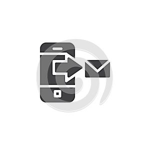 Mobile sms send vector icon