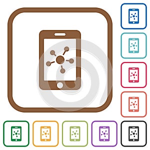 Mobile social network simple icons