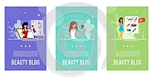 Mobile Social Webpages Set for Beauty Bloggers