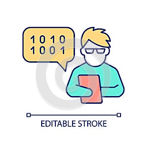 Mobile software specialist RGB color icon