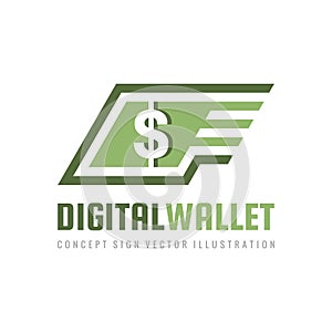Mobile speed payment. Digital wallet. Money dollar - concept business logo template vector illustration. Currency - creative sign.