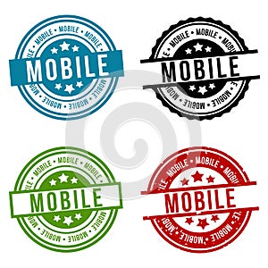 Mobile Stamp Collection. Round Badge