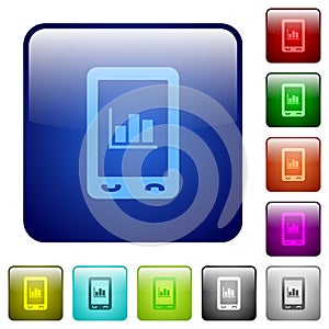 Mobile statistics color square buttons
