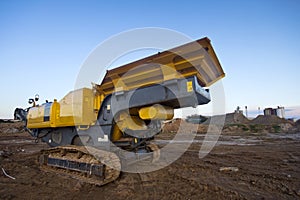 Mobile stone and rock crusher photo