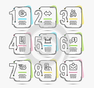 Mobile survey, Creativity concept and Dollar exchange icons. Vector