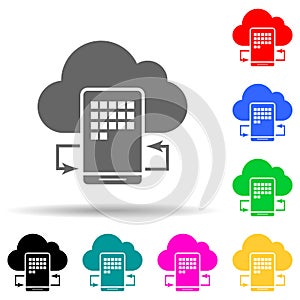 mobile syncing multi color style icon. Simple glyph, flat vector of web development icons for ui and ux, website or mobile