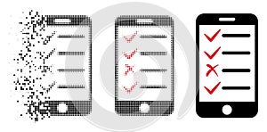 Dissipated Pixel Halftone Mobile Tasks Icon photo