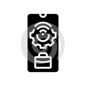 mobile technology business process glyph icon vector illustration