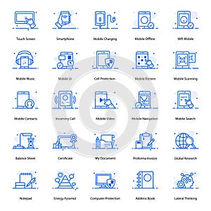 Mobile Technology Flat Icons Pack