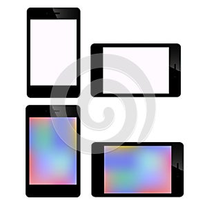 Mobile Technology Smart Phone Screen Set Illustrat