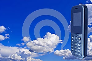 The Mobile telephone, on background sky.