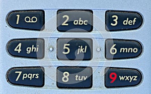 Mobile telephone keyboard
