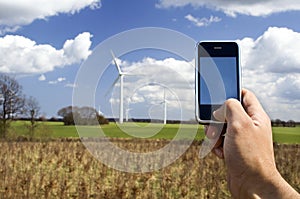 Mobile telephone and wind farm