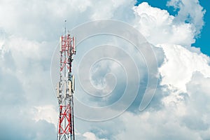 Mobile telephony base station on communication tower