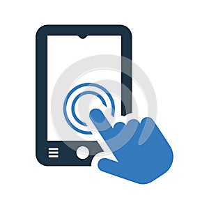 Mobile touch, gesture screen icon. Glyph style vector EPS