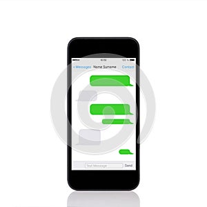 Mobile touch phone with sms chat on a screen