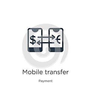 Mobile transfer icon vector. Trendy flat mobile transfer icon from payment methods collection isolated on white background. Vector