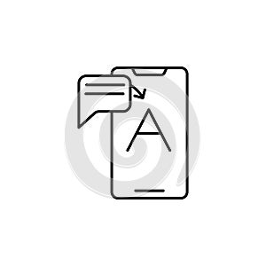 Mobile translate concept line icon. Simple element illustration. Mobile translate concept outline symbol design from artificial in