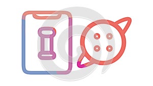Mobile UI Document Interaction Icon, vector design Generative AI