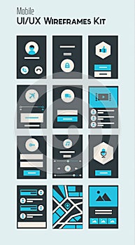 Mobile UI and UX Wireframes Kit