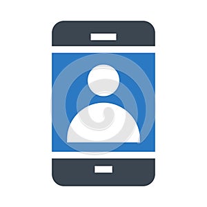 Mobile user glyph color flat vector icon