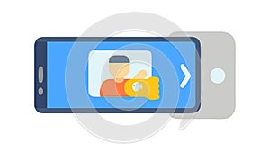 Mobile User Interaction Icon, Smartphone Interface, vector design Generative AI