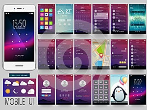 Mobile User Interface layout with Smartphone.