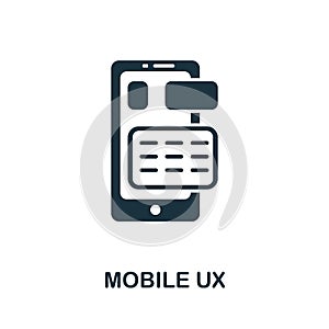 Mobile Ux icon from mobile app development collection. Simple line Mobile Ux icon for templates, web design and infographics